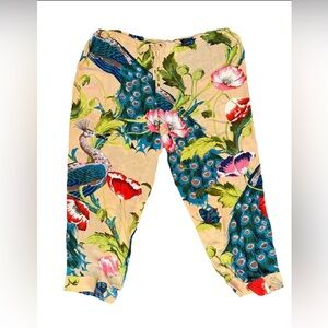 One Hundred Stars 🌟  Peacock Crepe Palazzo Pants Trousers M/L